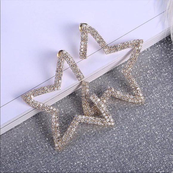 *NEW*Gorgeous Sparkly Star Women Diamond Earrings - Picture 3 of 6